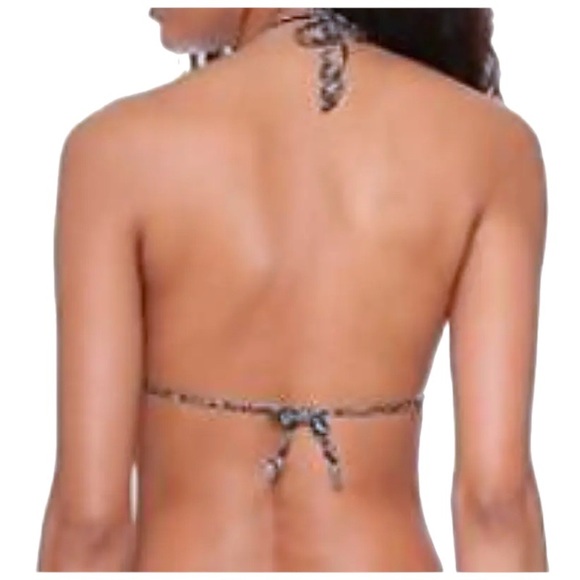 $108 Pilyq Bikini Top Crochet Triangle Medium Self Tie Back Lined Handmade NWT - Picture 4 of 16